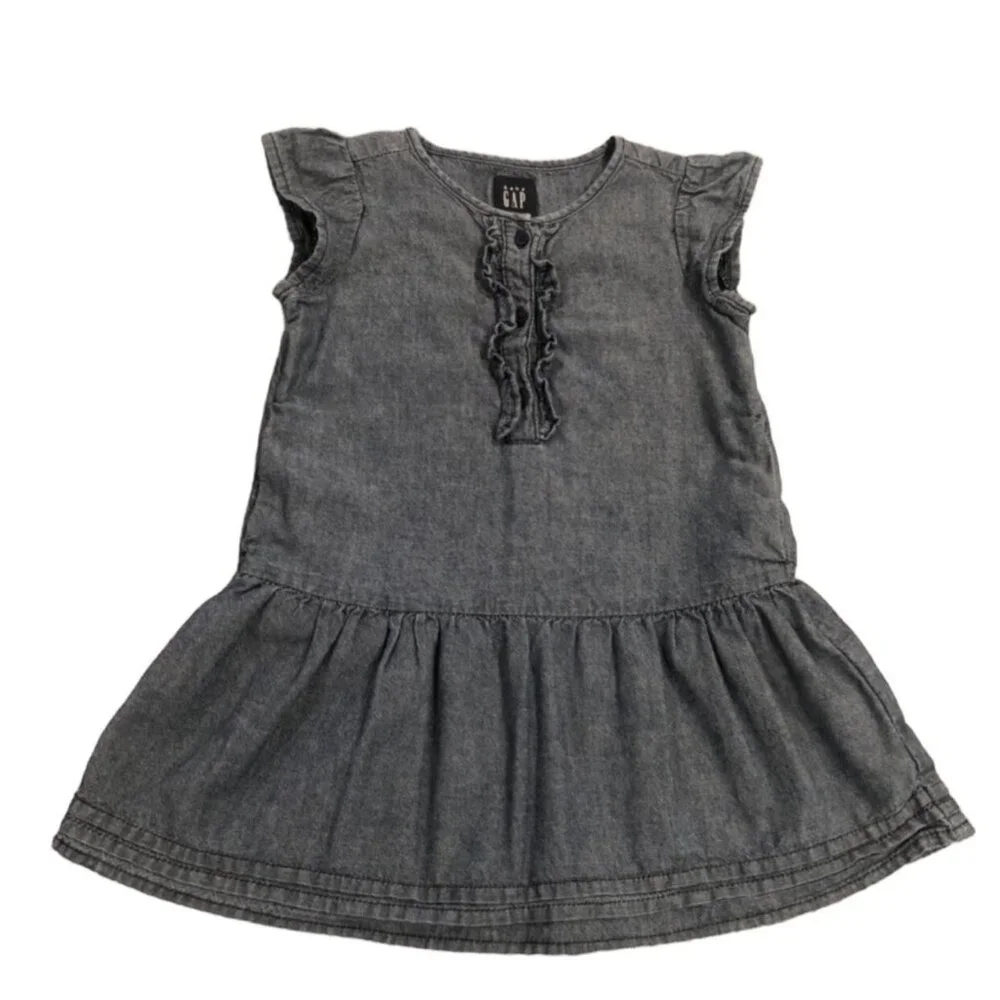 Baby Gap 2Y Chambray Ruffle Dress